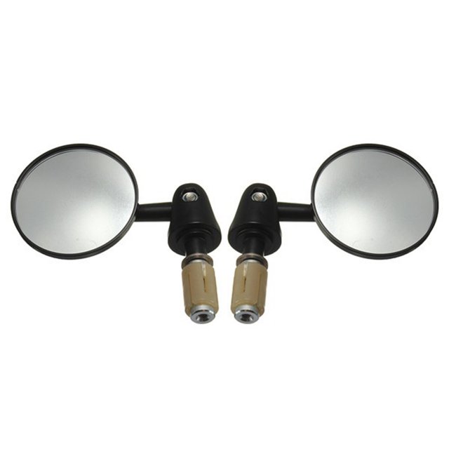 Espejos retrovisores plegables para moto - Aleación de aluminio negro, diámetro 6.8cm, ajuste 180° para manubrios de 22mm (7/8"). Visión clara día y noche.