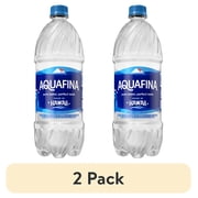 (2 pack) Aquafina Purified Bottled Drinking Water, 1 Liter Bottle