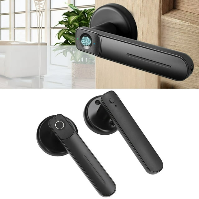 Smart Door Lock, USB Port Rustproof Low Power Consumption Fast Recognition Zinc Alloy Keyless Entry Fingerprint Door Knob Convenient for Home for Hotel