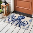 thumbnail image 4 of 2x3 Ft Entryway Area Rug, Navy Blue Octopus Coastal Kitchen Rug Runner Washable Floor Mat, Nautical Summer Beach Rustic Non Slip Indoor Door Mat Throw Carpet for Bathroom Living Room Bedroom, 4 of 8