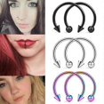 thumbnail image 2 of 10 piercings circulares de acero quirúrgico con forma de herradura y forma de cono estilo punk para el tabique nasal, la ceja y la oreja, joyería corporal de 8 mm, 2 of 5