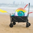 thumbnail image 4 of Spaco Mini Folding Wagon Garden Shopping Beach Cart, Beach Cart Large Capacity, Heavy Duty Folding Wagon Portable, Collapsible Wagon for Sports, Shopping, Camping, Black, 4 of 15