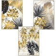 thumbnail image 1 of Set of 3 design poster murals, forest golden leaves palm leaf, without frame, mural print pictures art poster decoration for living room, 1 of 5