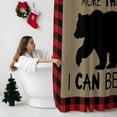 thumbnail image 5 of Black Bear Bathroom Shower Curtain I Love You Red Black Plaid Winter Christmas Waterproof Washable Shower Curtains for Bathtub Bath Decor with Grommets and Hook 72 X 72 Inch, 5 of 8