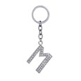 thumbnail image 1 of Simple Stylish Letter Key Chain Metal Rhinestones Key Ring Alphabet Keychain Bag Pendant Charm Birthday Gift (Letter M), 1 of 8