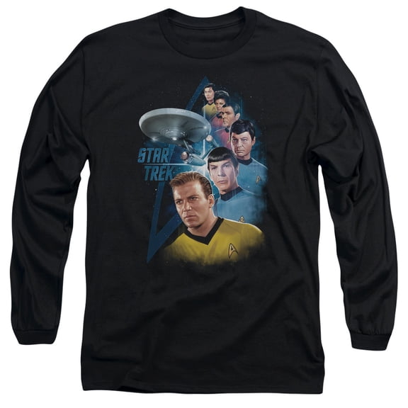 Star Trek Among The Stars Long Sleeve Adult 18/1 T-Shirt Black