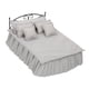 thumbnail image 1 of Cama de en miniatura de hierro forjado, modelo de decoración, juguete para juego de imitación, muebles de accesorios de simulación, escala 1/6 para dormitorio de casa Hugo cama de casa de muñecas, 1 of 10