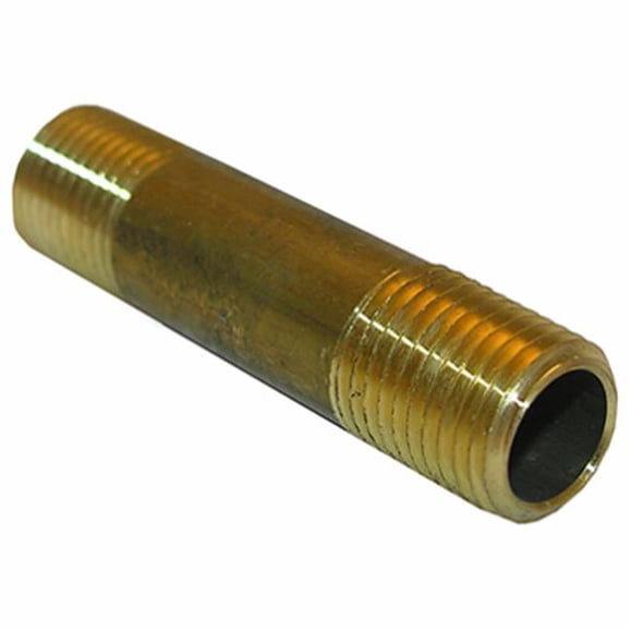 Plumb Shop Div Brasscraft 208250 0.25 Male Pipe Thread x 2 Long Brass Nipple