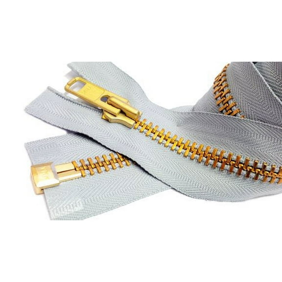 Sale 19" Chaps Zipper YKK #10 Extra Heavy Duty Brass Separating ~ Color 119 Light Grey (Length 19 Inch)