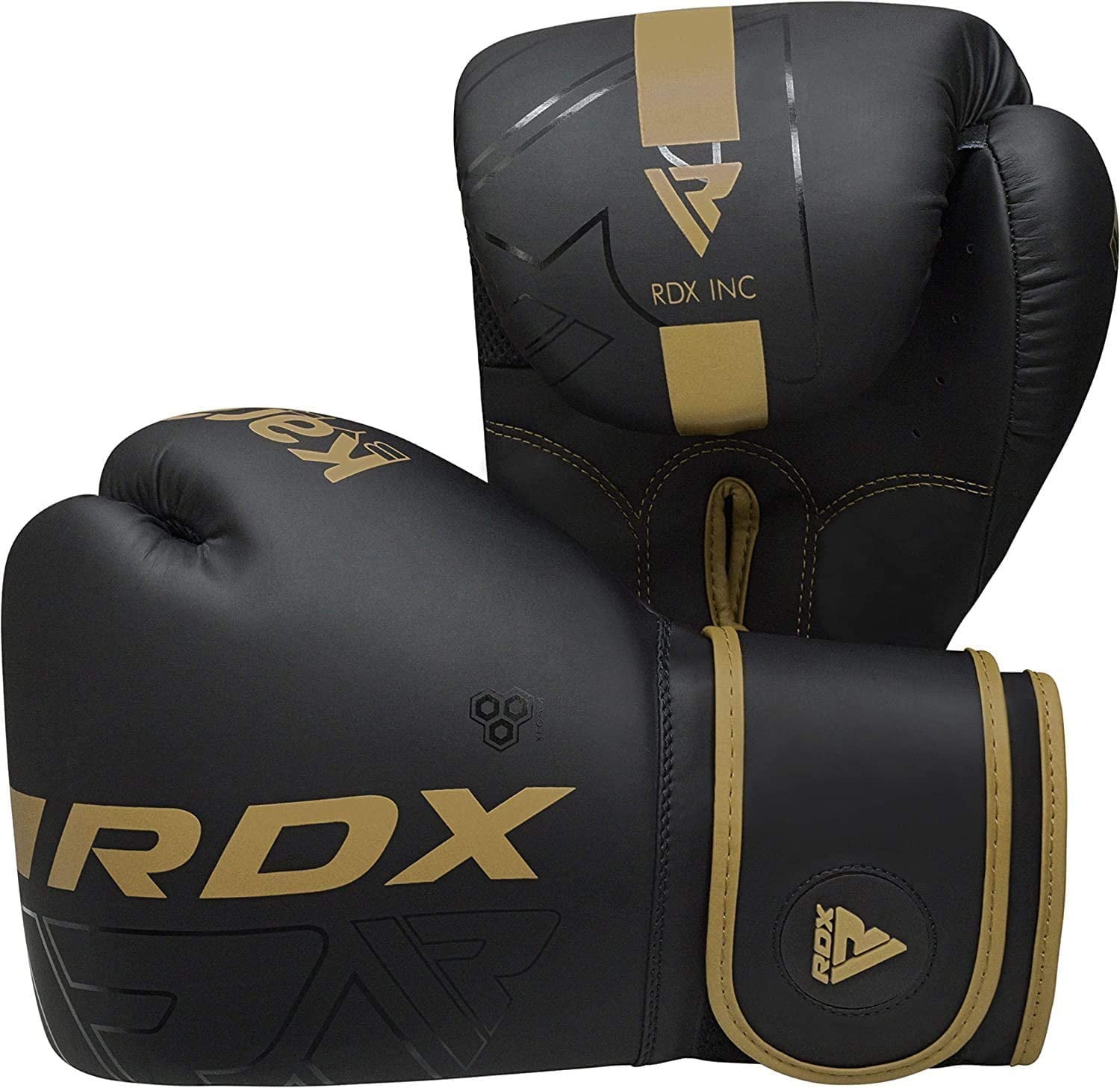 RDX Kids Boxing Gloves, Muay Thai Boxing Gloves for Kids, Maya Hide Leather Sparring Combat Gloves, KARA Patent Training Mitt, MMA, Golden,6oz