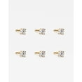 thumbnail image 3 of 6pcs 22g 3mm Nose Rings Studs for Women Clear CZ Nose Studs Gold Coated 6.5mm Length L Shaped Nostril Piercing Jewelry 22 Gauge Nose Jewelry Surgical Steel L Bend Nose Stud, 3 of 4