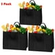 thumbnail image 1 of Nvzi Juego de 3 bolsas reutilizables para la compra, bolsa grande plegable para frutas y verduras con asas reforzadas y base de plástico grueso, color negro., 1 of 4
