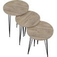 thumbnail image 5 of PAK HOME Set of 3 Pine Wood Grey Nesting End Tables Round Wood Stacking Coffee Side Accent Table with Metal Legs for Living Room, Home Office, Nightstands for Bedroom, 5 of 9