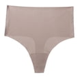 thumbnail image 2 of Panties For Women High Waisted Seamless Thongs Breathable No Show Underwear Nylon Spandex 1 Piece Brown Size S-2Xl Women's Panties, 2 of 9