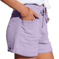 thumbnail image 2 of Women'S High Waist Tie Front Loose Wide Leg Shorts with Pockets Casual Summer Light S, 2 of 8