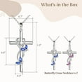 thumbnail image 2 of 2 Pcs Butterfly Cross Necklace for Women - Memorial Copper Jewelry, 2 Colors Butterfly Cross Design, Exquisite Butterfly Necklace Accessories Ideal for Birthday Gifts, 2 of 5