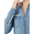 thumbnail image 3 of Jessica Simpson Women's and Women's Plus Denim Button Up Shirt, Sizes XS-4X, 3 of 5