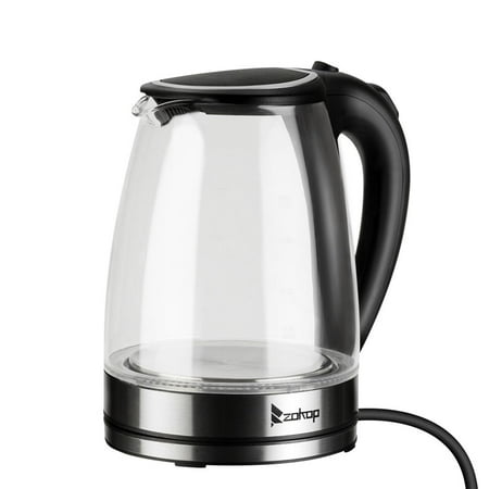 1.8L Electric Kettle Glass Stainless Steel 1500W Household Quick Heating Boiling Pot Auto Power-off Water (Best Water Heating Kettle)