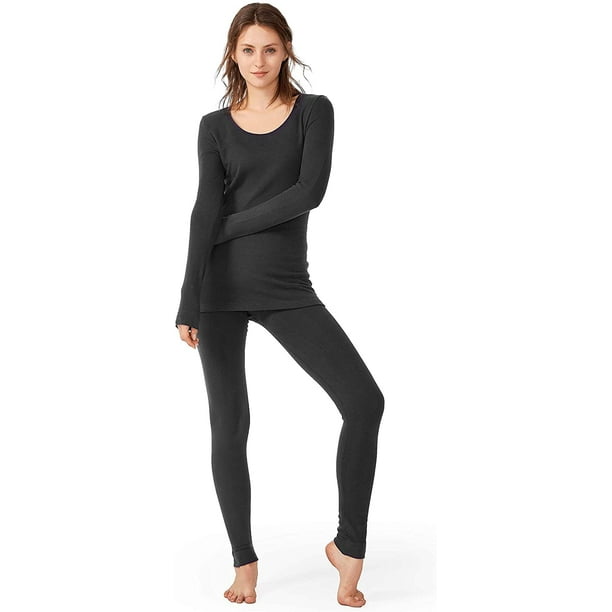 Buy DOLLAR Women Black Solid Fleece Thermal Pants Online at