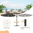 thumbnail image 4 of FLAME&SHADE 11 ft LED Patio Cantilever Umbrella Outdoor Aluminum Offset Hanging Rotation with Solar Lights,Black, 4 of 7