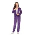 thumbnail image 6 of Velour Tracksuit Womens 2 Piece Jogging Outfits Long Sleeve Zipper Crop Top Sweatpant Jogger Sweatsuit Workout Sets, 6 of 8