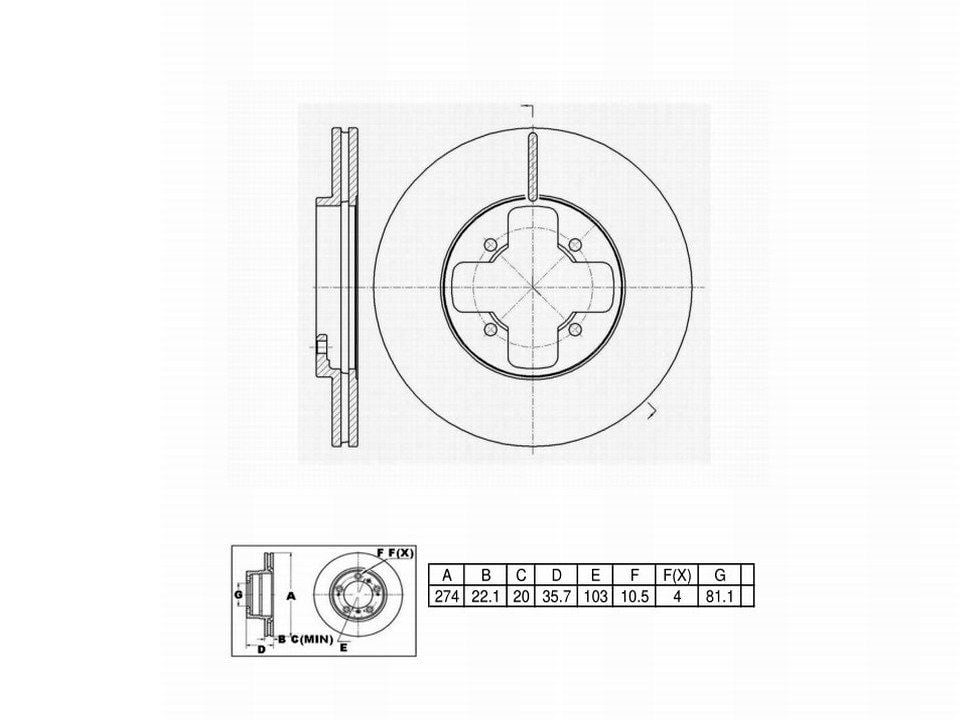 Winstop Brake Rotor, Front WS232971, Nissan 300ZX 1985-1984