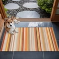 thumbnail image 4 of 2x3 Door Mat Rug, Burnt Orange Striped Non-Skid Rubber Backing Large Rectangle Rugs - Living Room Bedroom Home Office, Farmhouse Orange Ombre Stripes Indoor Floor Mat Carpets Washable Rug, 4 of 9