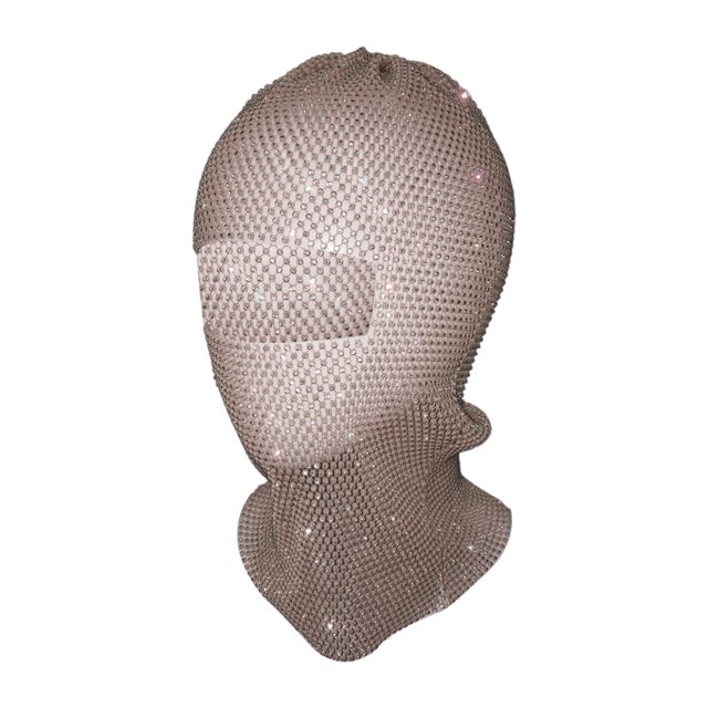 Máscara de , banda para el cabello, capucha de dhinestone para mujeres para cosplay, rendimiento del escenario Color de la piel