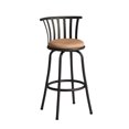 thumbnail image 3 of HomeRoots 568248 29 in. Brown & Black Microfiber & Metal Low Back Bar Height Swivel Bar Chairs - Set of 2, 3 of 5