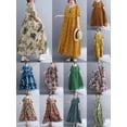 thumbnail image 4 of Vestido suelto de mujer con bolsillos Vestido de playa informal de manga corta con estampado vint MABOTO Vestido, 4 of 7