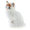 thumbnail image 4 of Juguete de peluche de caballo o gato de simulación para decoración del hogar y jardín de hadas Gato blanco, 4 of 6