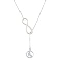 thumbnail image 1 of Delight Jewelry Field Hockey Player Silhouette in 1/2'' Disc Silver tone Elegant Infinity Lariat Necklace, 1 of 4