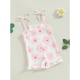 thumbnail image 3 of Bagilaanoe Toddler Baby Girl Summer Jumpsuit Shorts Sleeveless Flower Romper Overalls 12M 18M 24M 3T 4T 5T Kids Short Pants Summer Clothes, 3 of 7
