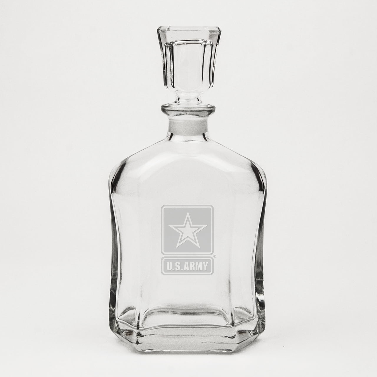 US Army Deep Etched Whiskey Decanter