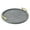 Gray Dots, variant on American Atelier, Gray Dots PU Leatherette Round Serving Tray with Gold Handles, 17.32x1.14"