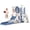 Blue Gray, variant on DKMOCO 6-in-1 Toddler Slide, Climber Slide PlaySet with Basketball Hoop, Telescope & Anti-Slip Pads, Indoor Outdoor Playground Age 1-3, White Gray