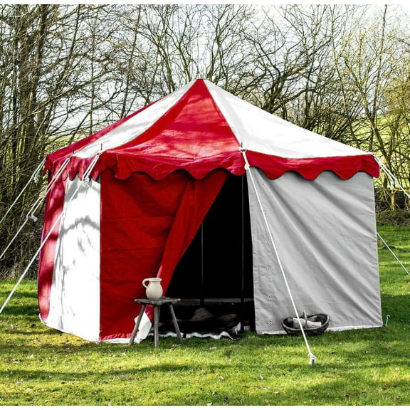 Camping Tent Medieval Knight Harold square Red -White Water proof Tent 4.5X4.5 M