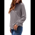 thumbnail image 3 of Sudadera de Mujer con Cuello Redondo, Larga, Corte Asimétrico y Dobladillo Curvo Gris M, 3 of 7