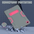 thumbnail image 6 of SaniMore Hybird Case for Samsung Galaxy Tab A9 Plus Case 12.4" 2023 SM-X810/X816/X818, Rugged Heavy Duty Protective Cover Hidden Kickstand Dual Angle Stand Shockproof Anti-drop Shell, Gray+Rose, 6 of 6