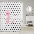 thumbnail image 2 of Manfei Pink Ribbon Bowknot Shower Curtain 72Wx78L,Initial Lettering L Bath Curtain, 2 of 5