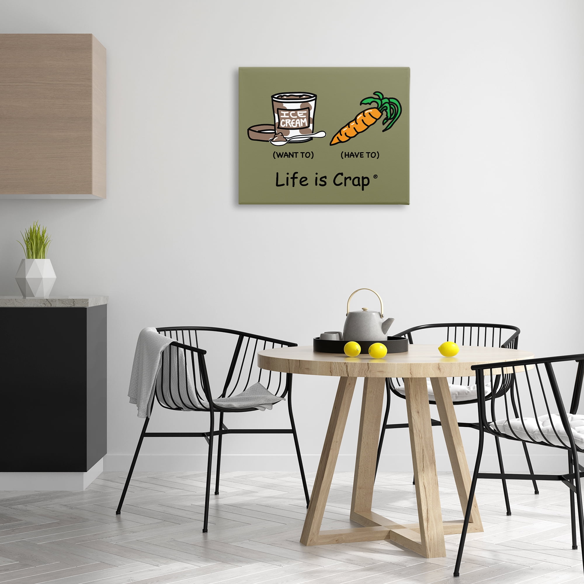 Stupell Industries Funny Diet Comparison Novelty & Humor Painting Wrapped Canvas Art Print Wall Art, 30 x 24