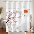 thumbnail image 6 of MIZHONA Chinese Shower Curtain with Snap in Liner,Sakura Sun No Hook Bathroom Curtain,71"× 71", 6 of 6
