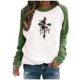 thumbnail image 2 of GaThRRgYP Womens Shirts Plus Size,Women's Halloween Printed Round Neck Long Sleeved Oversized Sweatshirt Green XXL, 2 of 7