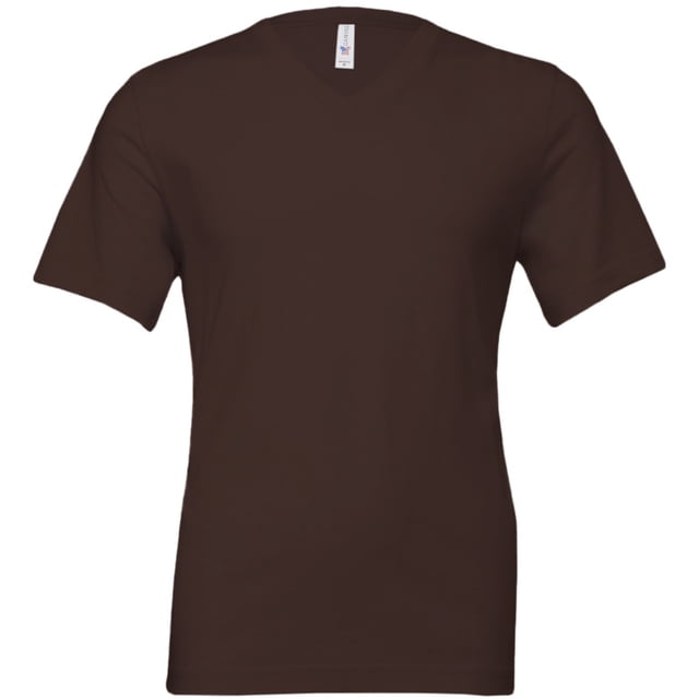 Canvas - Camiseta básice con cuello de pico de manga corta para hombre (Marrón)