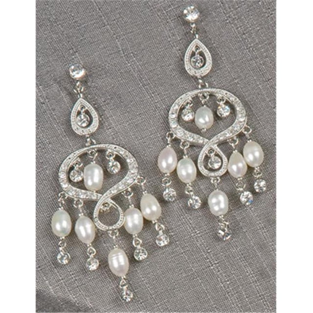 Jewelry - Rhinestone and Pearl Chandelier Earrings