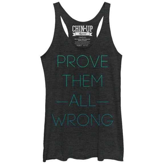 Women's CHIN UP Prove Them All Wrong  Racerback Tank Top Black Heather Large