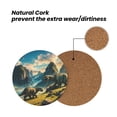 thumbnail image 4 of Xecao Valley River Dinosaur for MDF Cork Coaster 4 Pcs,Drink Coasters,Suit for House Warming Gifts New Home ,Coffee Table Decor-Round Shape, 4 of 7