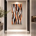 thumbnail image 3 of Canvas Wall Art, Abstract Stripes Framed Canvas Prints for Hallway Bedroom, Retro Modern Orange Black Gray Lines Oversized Gallery Wrapped Wall Decor for Home Office, Gifts, 24"x48" Ship Next Day, 3 of 9