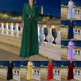 thumbnail image 3 of Women Sequin Splicing Wide Legs Jumpsuit Loose V-Neck Fold Elegant Evening Party Dark green XL YIWEI, 3 of 11