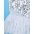 thumbnail image 5 of ZDHoor Girls Sequined Asymmetric Leotard Dress Lyrical Modern Contemporary Ballroom Dance Costumes White 10, 5 of 7